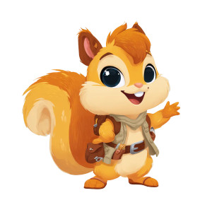 Sunny The Squirrel Vinyl Car Decal Sticker – Waterproof & UV-Resistant 3.4133333333333336"