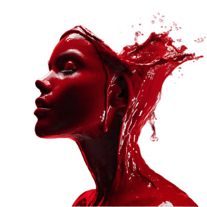 Dramatic Red Portrait Vinyl Car Decal Sticker – Waterproof & UV-Resistant 6.826666666666667"