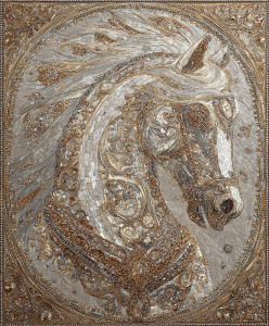 Embellished Horse Frame Vinyl Car Decal Sticker – Waterproof & UV-Resistant 8.0"