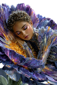 Woman On Flower Vinyl Car Decal Sticker – Waterproof & UV-Resistant 4.4