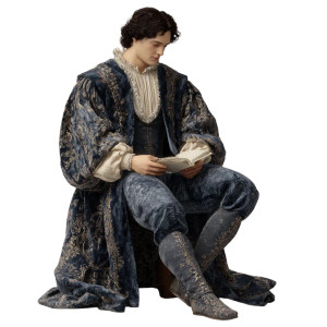 Renaissance Character Vinyl Car Decal Sticker – Waterproof & UV-Resistant 3.4133333333333336"