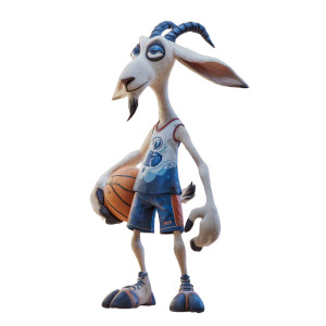 Goat Basketball Player Vinyl Car Decal Sticker – Waterproof & UV-Resistant 3.4133333333333336"