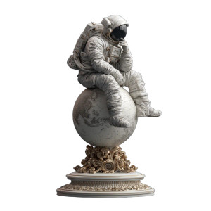 Astronaut Thinker Vinyl Car Decal Sticker – Waterproof & UV-Resistant 3.4133333333333336"