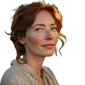 Red-Haired Woman Portrait V8 Vinyl Car Decal Sticker – Waterproof & UV-Resistant 3.4133333333333336"