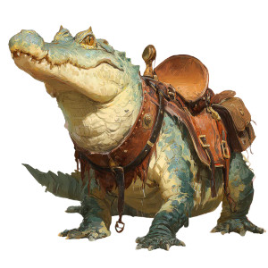 Saddled Crocodile Vinyl Car Decal Sticker – Waterproof & UV-Resistant 3.4133333333333336"