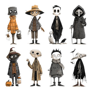 Halloween Kids Illustrations Vinyl Car Decal Sticker – Waterproof & UV-Resistant 6.826666666666667"