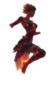 Molten Lava Warrior Vinyl Car Decal Sticker – Waterproof & UV-Resistant 9.706666666666667"