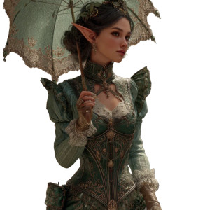 Steampunk Elf Lady Vinyl Car Decal Sticker – Waterproof & UV-Resistant 3.4133333333333336"