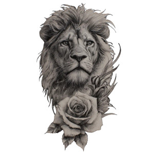 Lion And Rose Tattoo Vinyl Car Decal Sticker – Waterproof & UV-Resistant 3.4133333333333336" Lion And Rose Tattoo Vinyl Car Decal Sticker – Waterproof & UV-Resistant 3.4133333333333336"