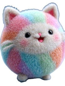 Fluffy Cat Ball Vinyl Car Decal Sticker – Waterproof & UV-Resistant 4.1066666666666665"