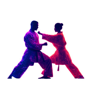 Karateka Silhouettes Vinyl Car Decal Sticker – Waterproof & UV-Resistant 6.826666666666667"