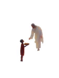Christ Offering Bread Vinyl Car Decal Sticker – Waterproof & UV-Resistant 8.213333333333333"