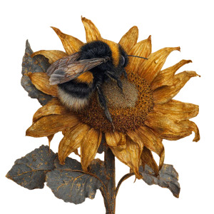 Bumblebee On Sunflower Vinyl Car Decal Sticker – Waterproof & UV-Resistant 3.4133333333333336"