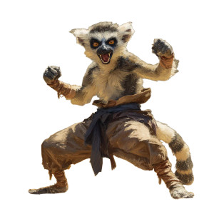 Fighting Lemur Warrior Vinyl Car Decal Sticker – Waterproof & UV-Resistant 6.826666666666667"