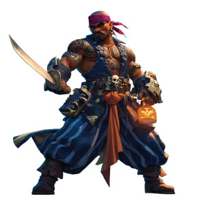 Commanding Pirate Vinyl Car Decal Sticker – Waterproof & UV-Resistant 3.4133333333333336"