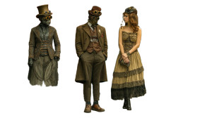 Steampunk Couple Angel Vinyl Car Decal Sticker – Waterproof & UV-Resistant 2.72"