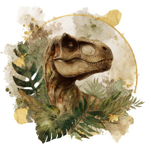 Realistic T-Rex Watercolor Vinyl Car Decal Sticker – Waterproof & UV-Resistant 3.4133333333333336"