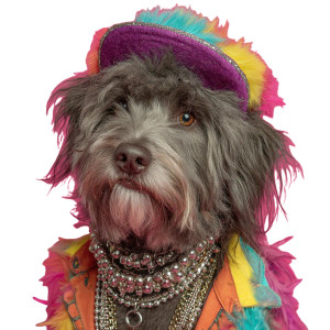 Disco Terrier Vinyl Car Decal Sticker – Waterproof & UV-Resistant 3.4133333333333336"