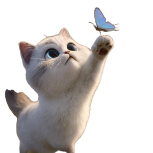 Playful Cat Chase V2 Vinyl Car Decal Sticker – Waterproof & UV-Resistant 3.4133333333333336"