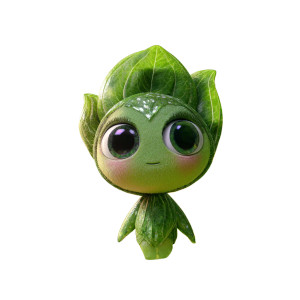 Leafy Chibi Character V2 Vinyl Car Decal Sticker – Waterproof & UV-Resistant 3.4133333333333336"