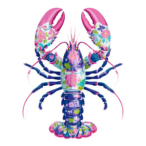 Neon Floral Lobster Vinyl Car Decal Sticker – Waterproof & UV-Resistant 6.826666666666667"
