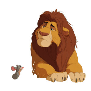 Sad Lion Cartoon Vinyl Car Decal Sticker – Waterproof & UV-Resistant 3.4133333333333336"