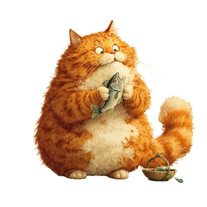 Ginger Cat Eating V2 Vinyl Car Decal Sticker – Waterproof & UV-Resistant 3.4133333333333336"