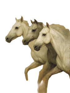 Three Horses Painting Vinyl Car Decal Sticker – Waterproof & UV-Resistant 8.213333333333333"