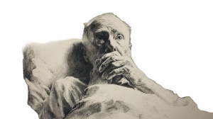 Terrified Elderly Man V2 Vinyl Car Decal Sticker – Waterproof & UV-Resistant 2.72"