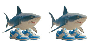 Shark In Sneakers V5 Vinyl Car Decal Sticker – Waterproof & UV-Resistant 2.72" Shark In Sneakers V5 Vinyl Car Decal Sticker – Waterproof & UV-Resistant 2.72"