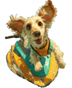 Dachshund On Jet Ski Vinyl Car Decal Sticker – Waterproof & UV-Resistant 8.0"