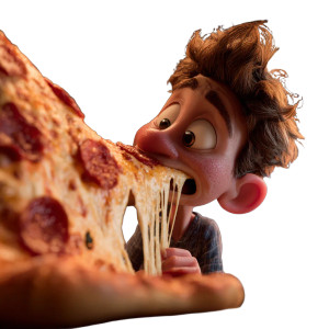 Giant Pizza Feast Vinyl Car Decal Sticker – Waterproof & UV-Resistant 3.4133333333333336"