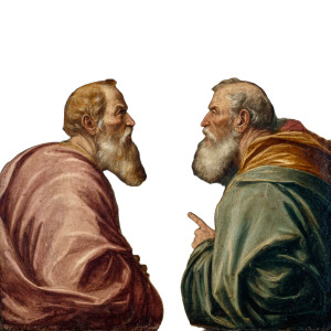 Saints Arguing Vinyl Car Decal Sticker – Waterproof & UV-Resistant 3.4133333333333336"