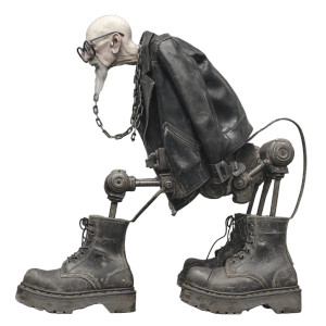 Bald Man In Boots Vinyl Car Decal Sticker – Waterproof & UV-Resistant 3.4133333333333336"