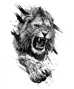 Angry Lion Tattoo V4 Vinyl Car Decal Sticker – Waterproof & UV-Resistant 8.0" Angry Lion Tattoo V4 Vinyl Car Decal Sticker – Waterproof & UV-Resistant 8.0"
