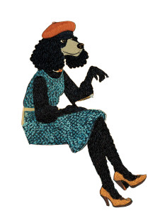 Stylish Poodle Café Vinyl Car Decal Sticker – Waterproof & UV-Resistant 4.1066666666666665"