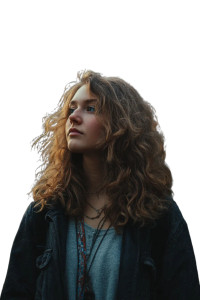 Shaggy Hair Woman Vinyl Car Decal Sticker – Waterproof & UV-Resistant 4.4