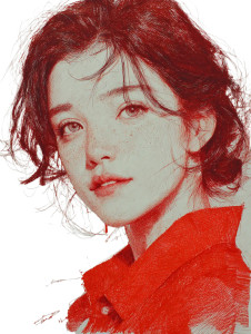 Korean Model Sketch Vinyl Car Decal Sticker – Waterproof & UV-Resistant 4.1066666666666665"