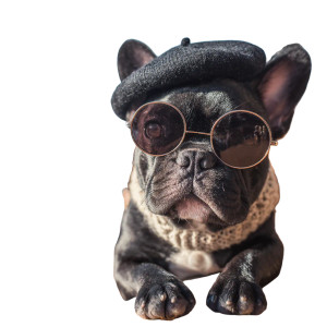 French Bulldog In Beret Vinyl Car Decal Sticker – Waterproof & UV-Resistant 3.4133333333333336"