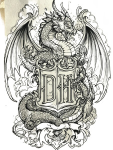 Dragon With Dh Vinyl Car Decal Sticker – Waterproof & UV-Resistant 4.1066666666666665"