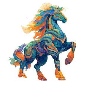 Colorful Fantasy Horse V2 Vinyl Car Decal Sticker – Waterproof & UV-Resistant 6.826666666666667"