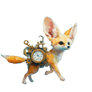 Whimsical Steampunk Fox Vinyl Car Decal Sticker – Waterproof & UV-Resistant 3.4133333333333336"
