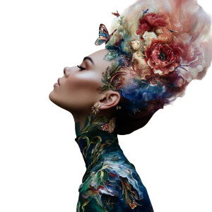 Colorful Portrait Woman V2 Vinyl Car Decal Sticker – Waterproof & UV-Resistant 6.826666666666667"