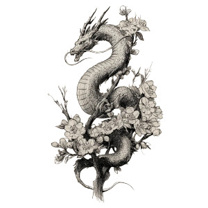 Whispy Dragon Tattoo Vinyl Car Decal Sticker – Waterproof & UV-Resistant 3.4133333333333336"