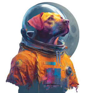 Astronaut Dog V3 Vinyl Car Decal Sticker – Waterproof & UV-Resistant 3.4133333333333336"