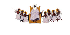 Black Christ On Throne Vinyl Car Decal Sticker – Waterproof & UV-Resistant 5.12"