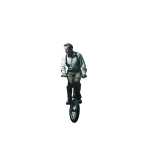 Worried Unicyclist Vinyl Car Decal Sticker – Waterproof & UV-Resistant 6.826666666666667"