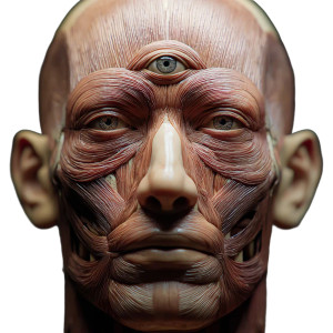Anatomical Face With Eye Vinyl Car Decal Sticker – Waterproof & UV-Resistant 3.4133333333333336"