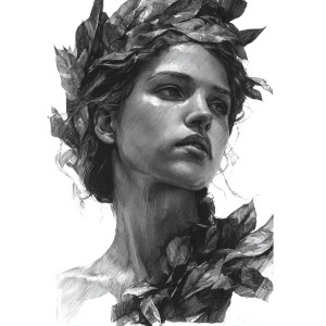 Greek Goddess Portrait V4 Vinyl Car Decal Sticker – Waterproof & UV-Resistant 3.4133333333333336"