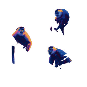 Monkeys On Branches Vinyl Car Decal Sticker – Waterproof & UV-Resistant 3.4133333333333336"